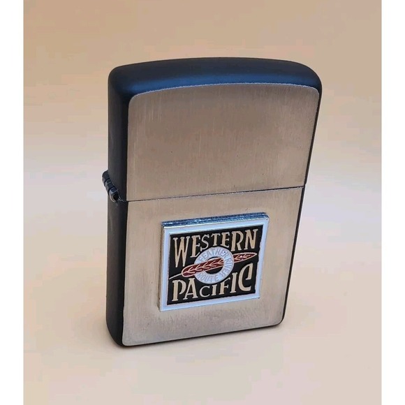 Zippo Other - Zippo Lighter With A Western Pacific R/R Medallion Silver And Black 2012